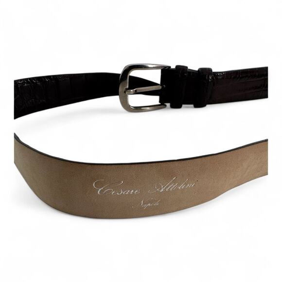 Cesare Attolini Brown Alligator Belt Size 44 110cm (NEEDS REPAIR) - Picture 8 of 11